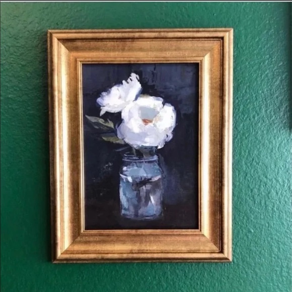 Studio McGee Navy blue & white floral canvas - Picture 4 of 4